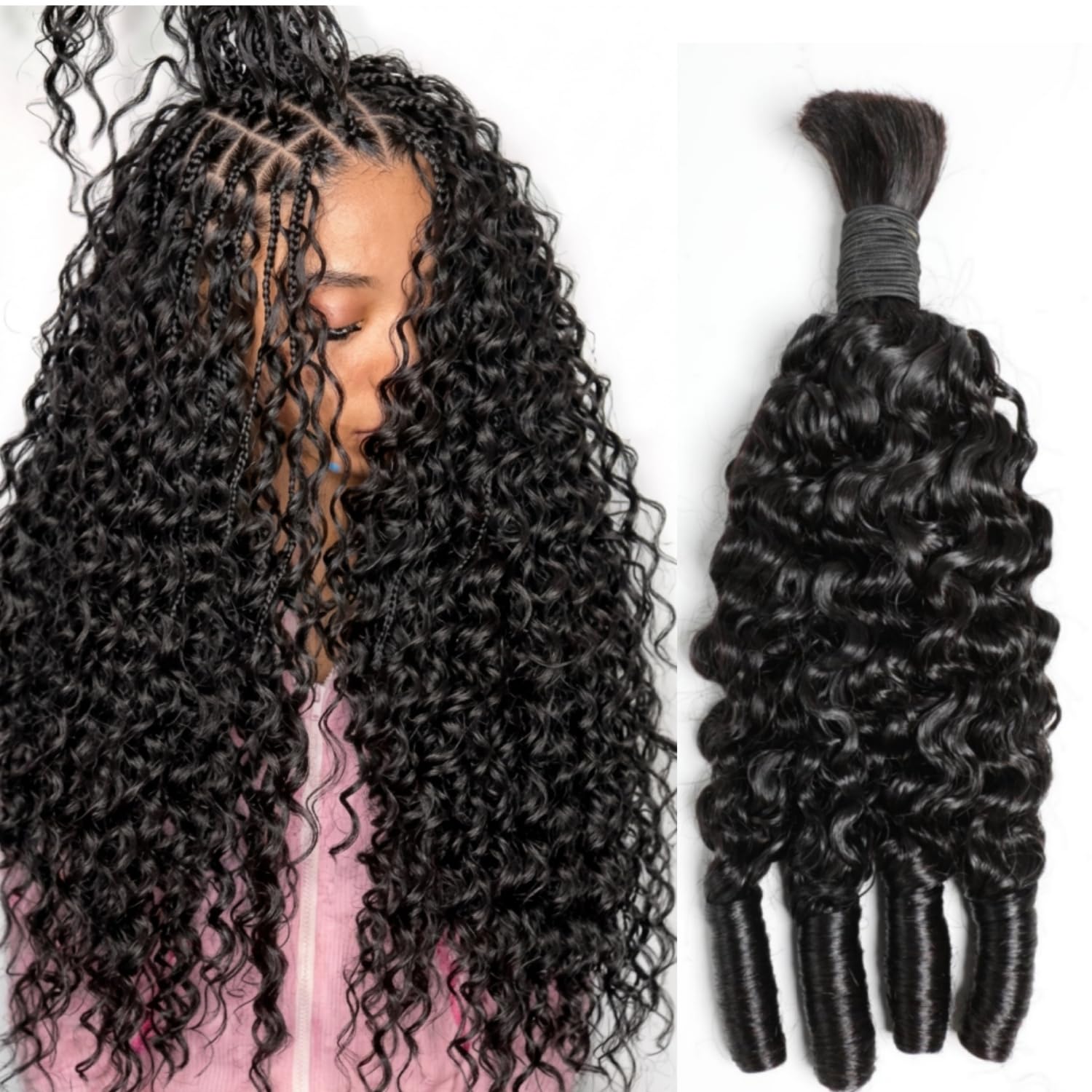 Hair Care Formulation - Menselijk vlechthaar voor boho-vlechten Birmese krullende