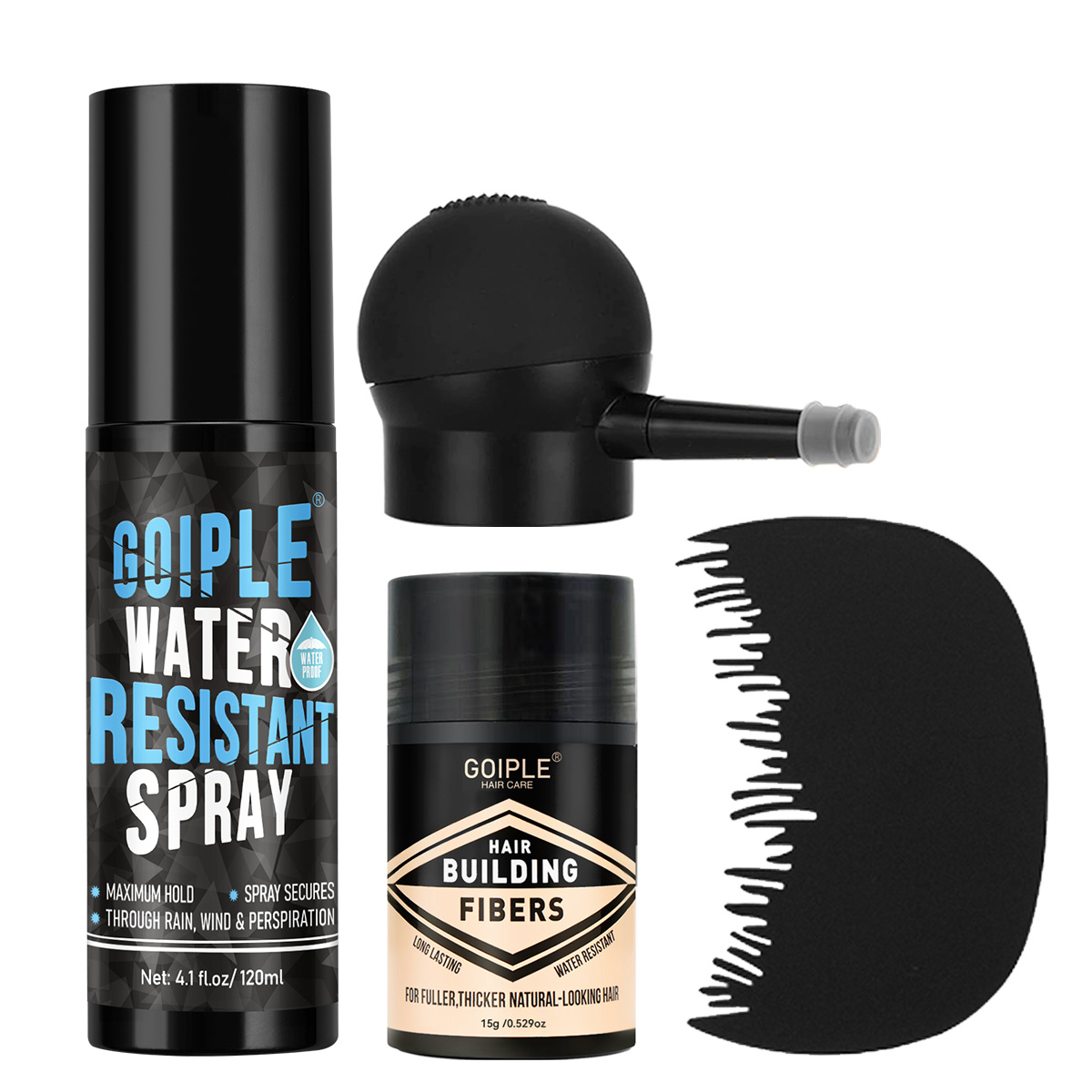 Hair Care Vegan - Waterbestendige spray, verdikkende vezelpoeder, applicator, haar-