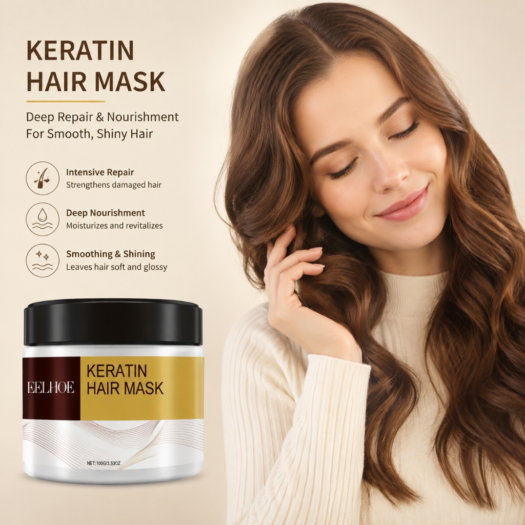 Hair Care Hair Mask - Keratine Haarmasker Argan Kokosolie Collageen Reparatie