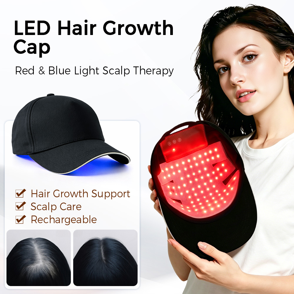 Hair Care Vegan - LED Haar Groei Cap Rood Blauw