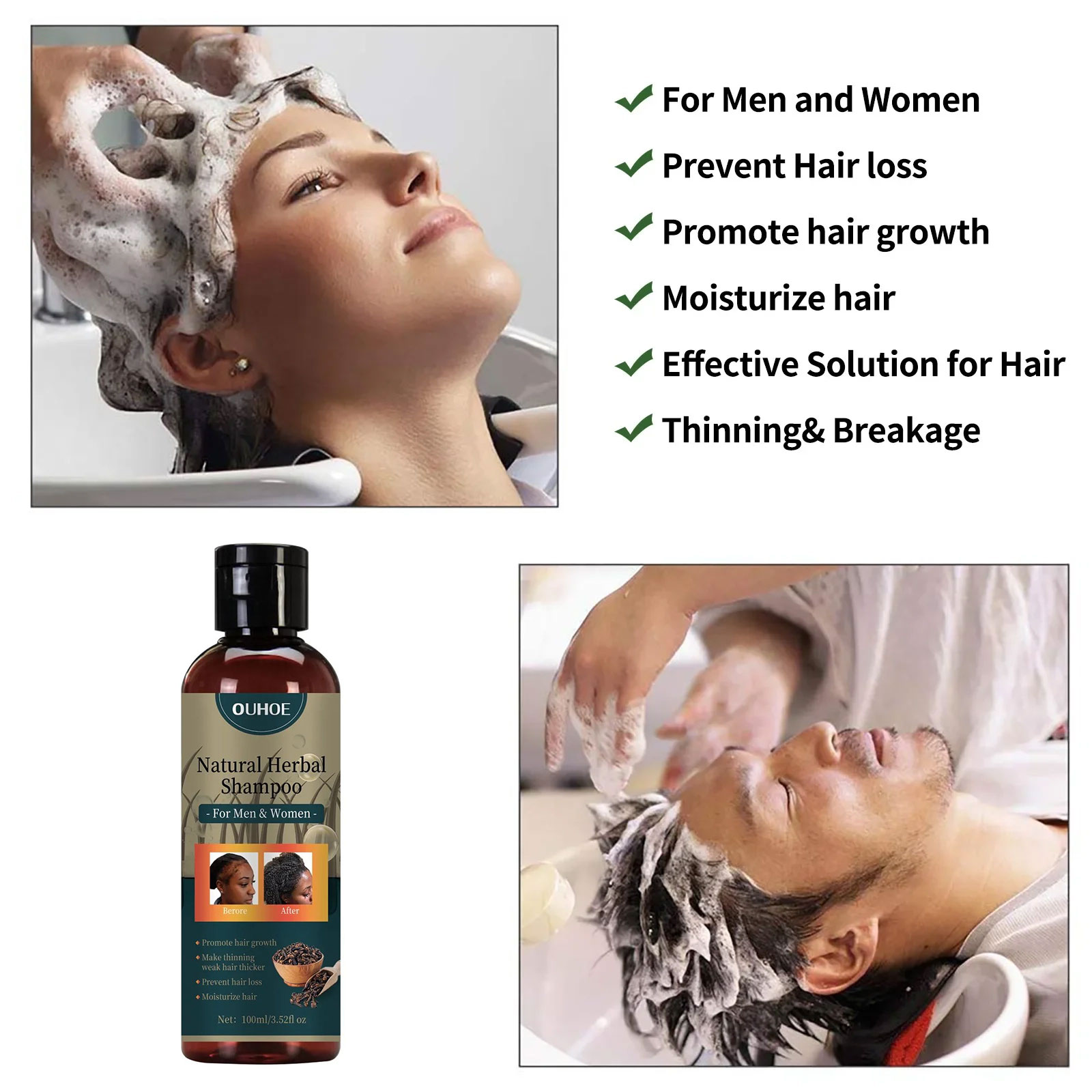 OUHOE Haargroei Shampoo Anti R - Hair Care Dandruff recensie en prijs